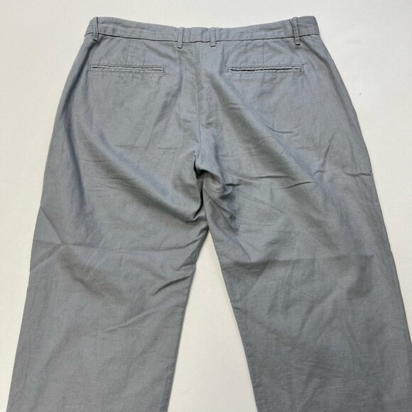 Gap Womens Straight Leg Pants Gray Mid Rise Pockets Linen Blend Twill 30 In 6 - Picture 6 of 11